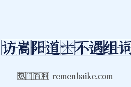 访嵩阳道士不遇组词是什么意思的图片